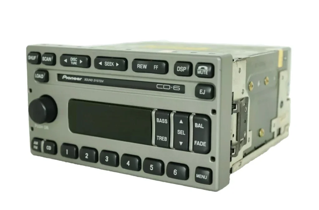 Front view of Ford OEM radio YL2F-18C815-FF with 6-CD changer and AM/FM stereo